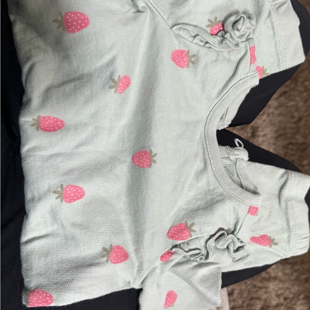 Strawberry Print Baby Outfit